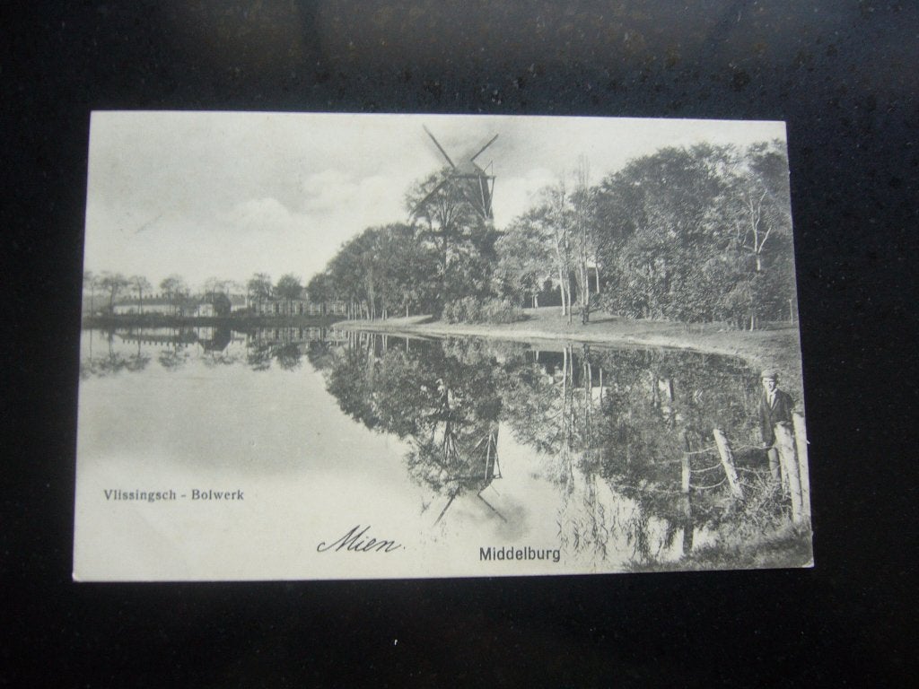 MIDDELBURG  = VLISSINGSCH BOLWERK MET MOLEN BRIEFKAART  1904, Ophalen of Verzenden, Voor 1920, Gelopen, Zeeland