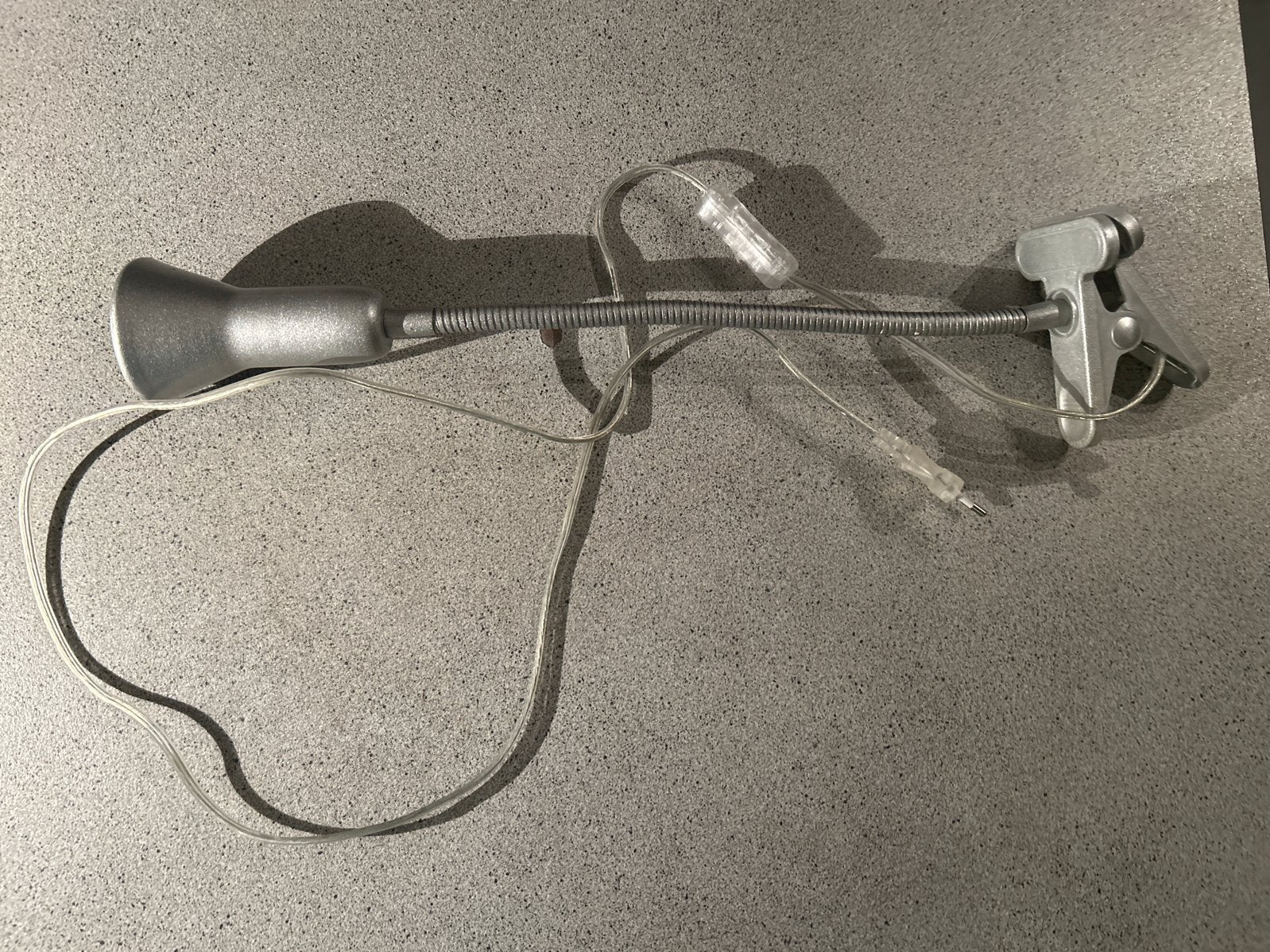 Flexibele leeslamp met klem - Zilverkleurig, Metaal, Ophalen of Verzenden, Zo goed als nieuw, Zilver