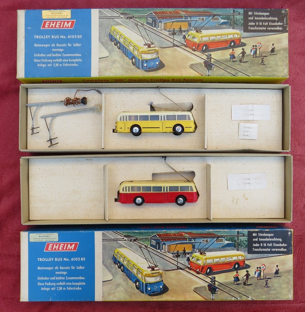2 stuks Eheim trolley bussen, Hobby en Vrije tijd, Modeltreinen | H0, Overige merken, Gelijkstroom of Wisselstroom, Overige typen