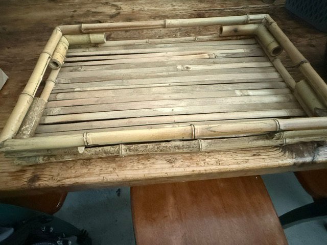 Te koop bamboe dienblad, Huis en Inrichting, Woonaccessoires | Dienbladen, Ophalen, Zo goed als nieuw, Rechthoekig, Hout