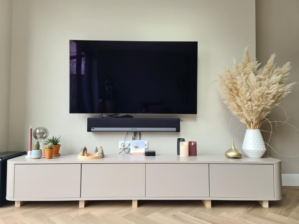 ZGAN! Japandi TV meubel beige, 220cm. Arba Wood, Huis en Inrichting, Kasten | Televisiemeubels, Ophalen, Nieuw, 200 cm of meer