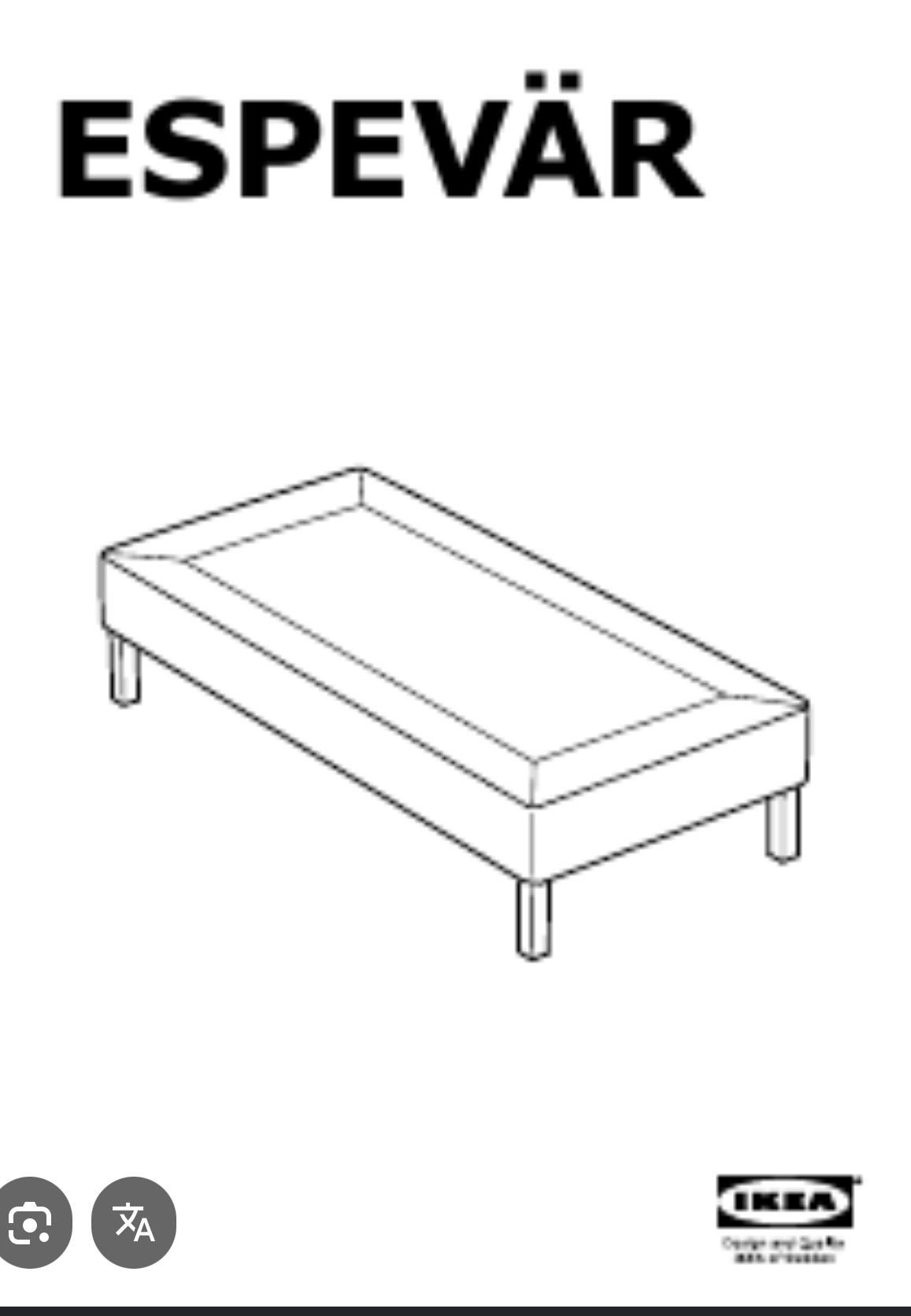 Gratis Ikea boxspring Espevar 90x200cm met hoge RVS poten, 90 cm, Eenpersoons, Ophalen of Verzenden, Zo goed als nieuw
