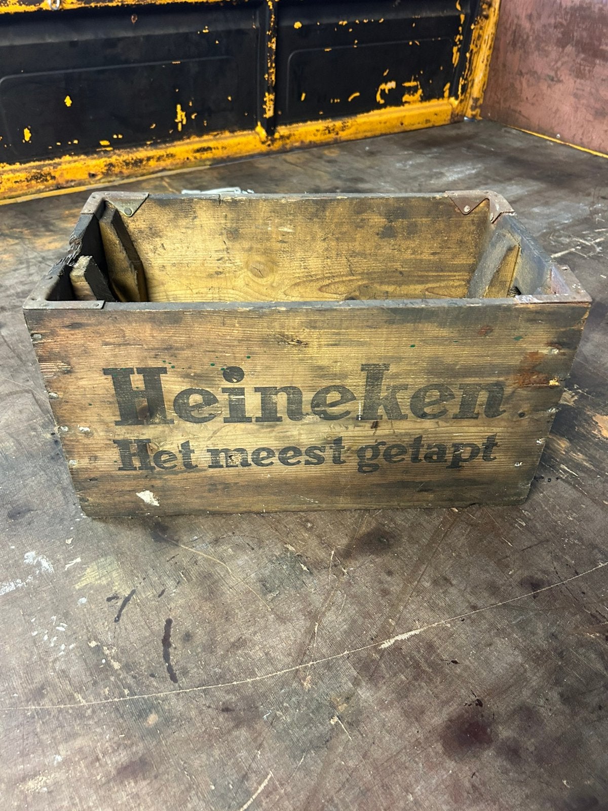 Mooi oud Heineken kratje., Huis en Inrichting, Ophalen of Verzenden, Zo goed als nieuw, Minder dan 50 cm