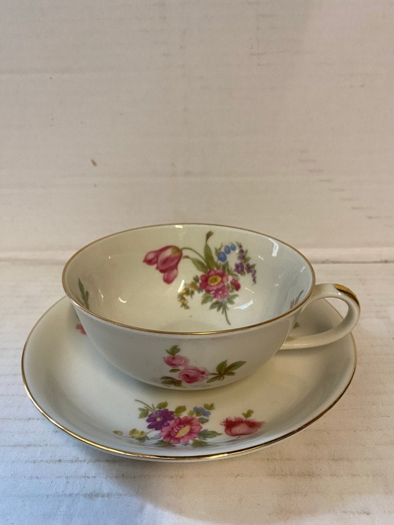 Vintage Porseleinen Kop en Schotel - Johann Haviland Bavaria, Antiek en Kunst, Antiek | Servies los, Ophalen of Verzenden