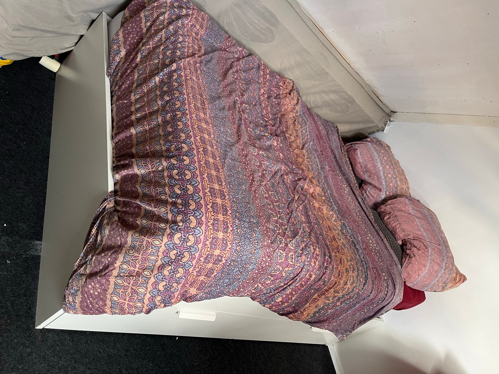 IKEA bed 140x200cm met 4 lades en lattenbodem, Wit, Tweepersoons, Zo goed als nieuw, 200 cm