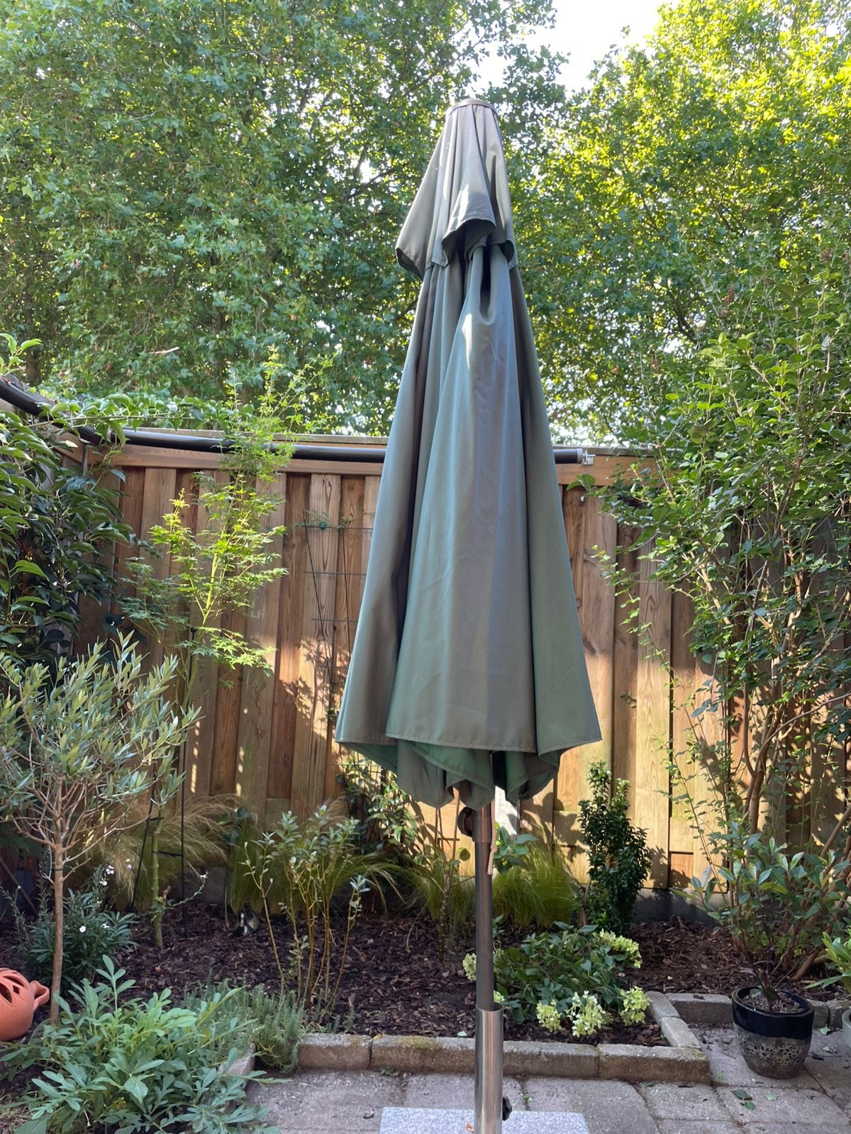 Tuin parasol 280 cm, Ophalen, Zo goed als nieuw, Kantelbaar