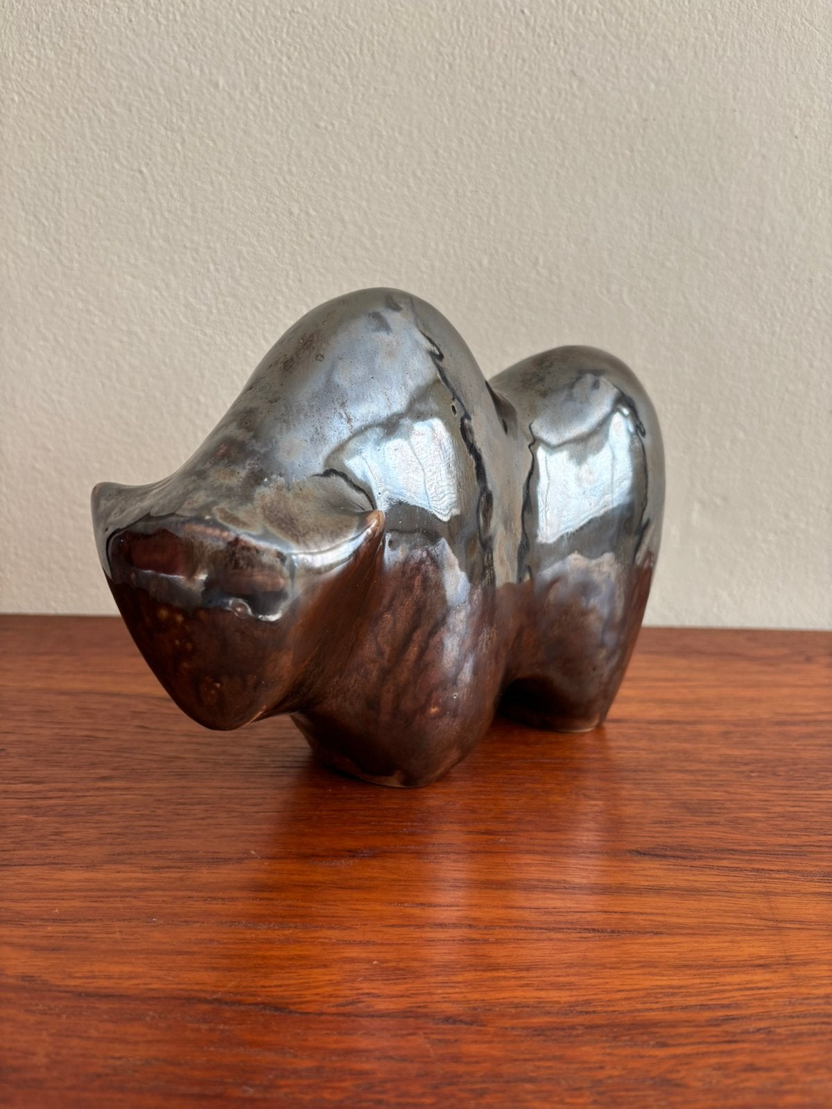 Vintage keramische stier / buffel Elfriede Balzar-Kopp, Ophalen of Verzenden, Gebruikt, Dier
