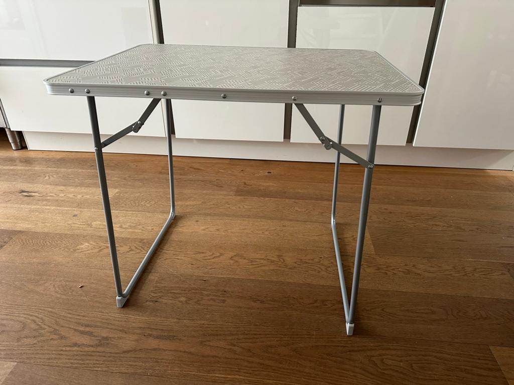 Harmonika campingtafel 60x80 cm - Wit, Ophalen, Zo goed als nieuw, Campingtafel