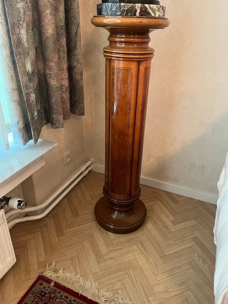Mooie vintage houten zuil uit wortelnotenhout, Huis en Inrichting, Ophalen, Zo goed als nieuw