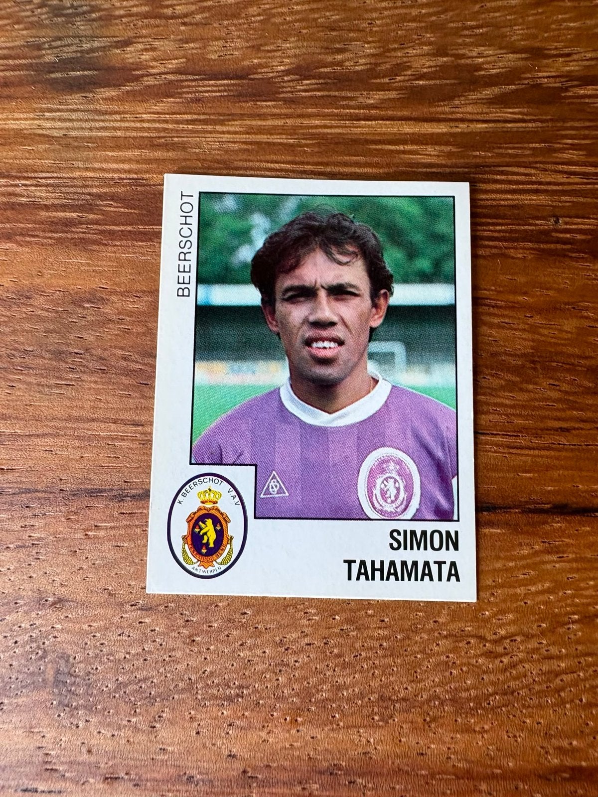 Panini Voetbal 89 Plaatje Simon Tahamata Beerschot, Ophalen of Verzenden, Gebruikt, Plaatje