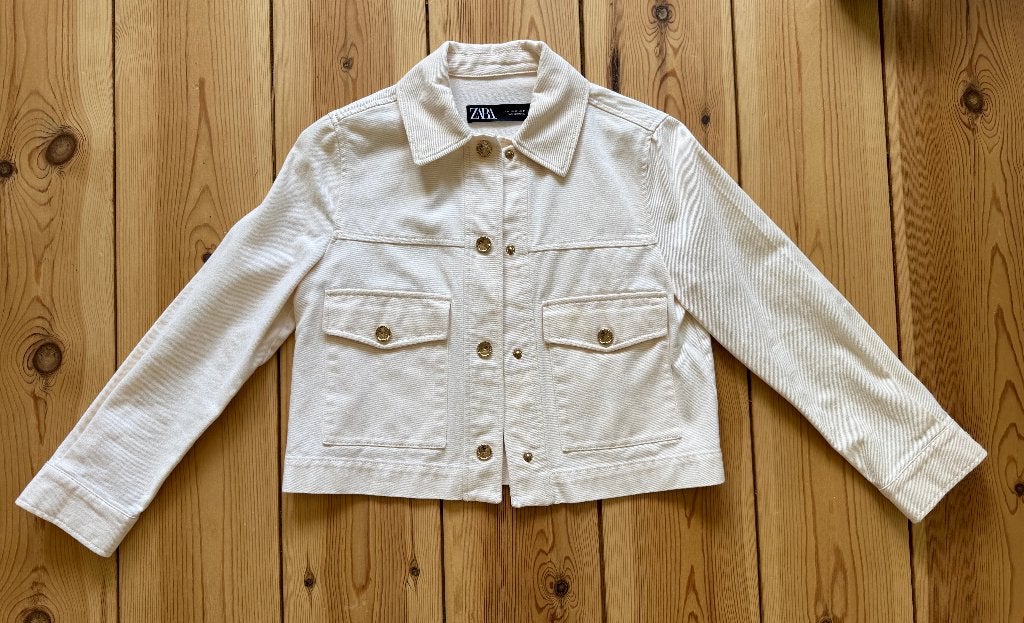 ZARA Jasje / Blazer - Creme Beige - maat Small / maat 36, Ophalen of Verzenden, Zo goed als nieuw, Jasje, Maat 36 (S)