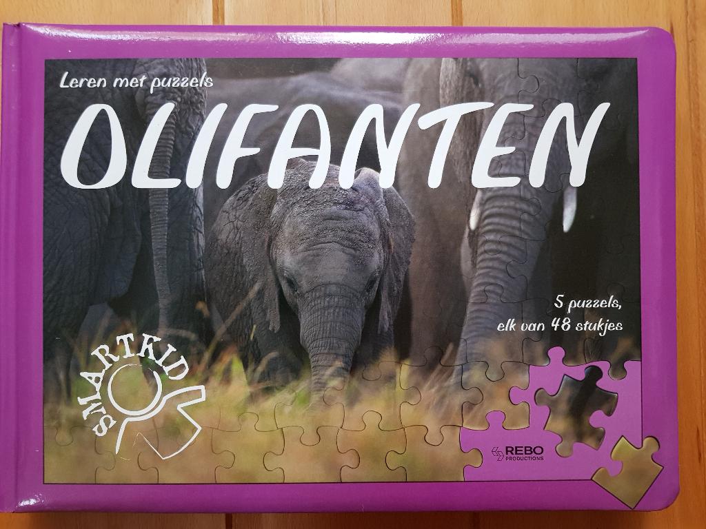 Olifanten, 5 puzzels, boek, Ophalen of Verzenden, 10 tot 50 stukjes, Nieuw, 4 tot 6 jaar