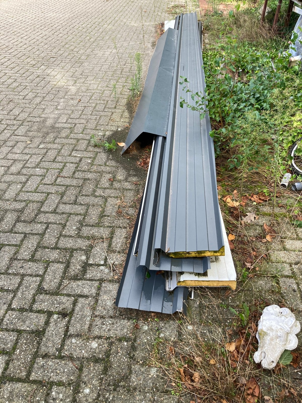 Metalen dakplaten - Gebruikt, diverse maten, Gebruikt, 15 m² of meer, Metaal, Grijs