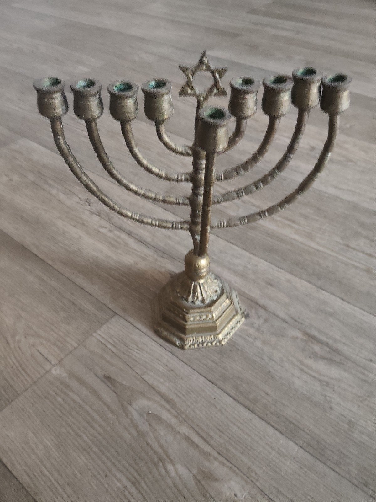 Antieke koperen Menorah - Joodse kandelaar, Antiek en Kunst, Antiek | Kandelaars, Ophalen