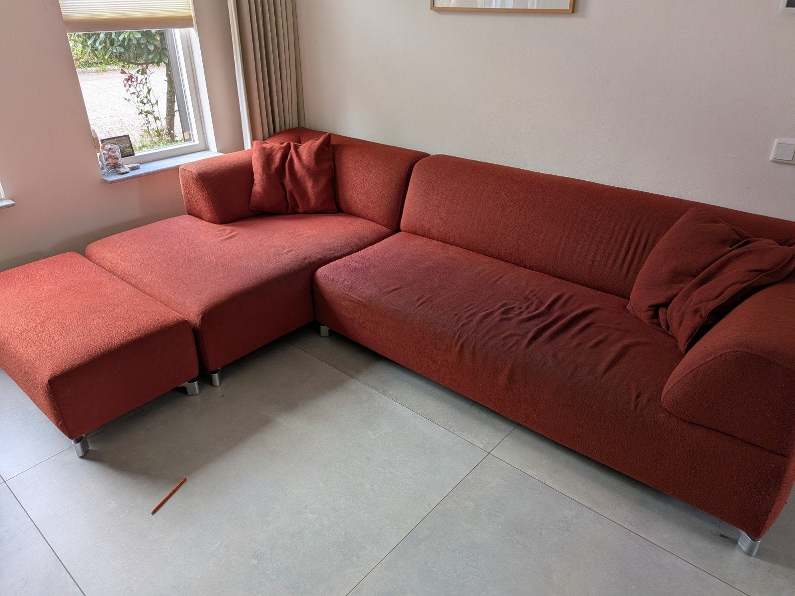 Leolux Faya Lobi Hoekbank met Hocker en Kussens, Huis en Inrichting, Ophalen, Gebruikt, Stof, Modern, Design