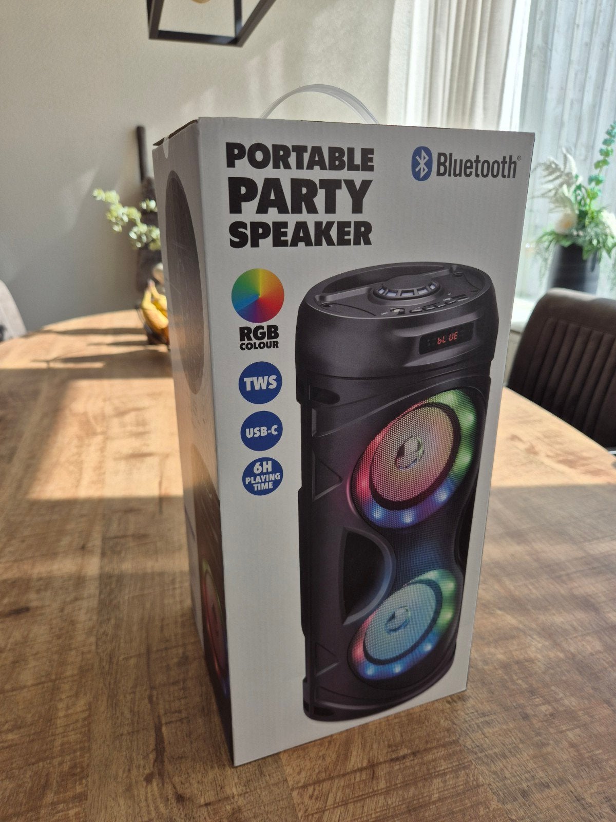 Draagbare Party Speaker met RGB Verlichting en Bluetooth