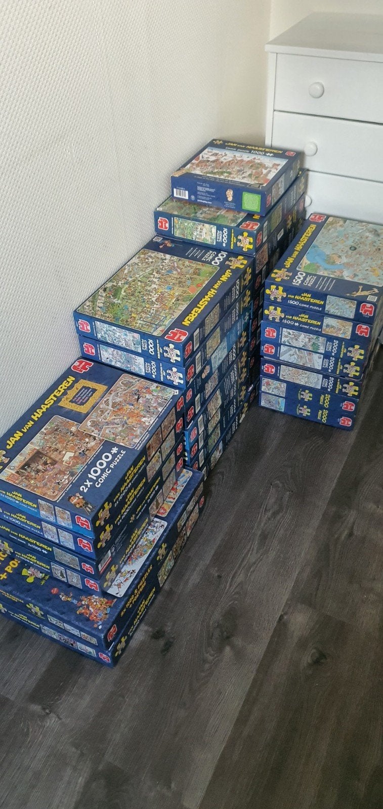 Partij puzzels 55 stuks Wasgij Haasteren Ravensburger Jumbo, Ophalen, 500 t/m 1500 stukjes, Zo goed als nieuw