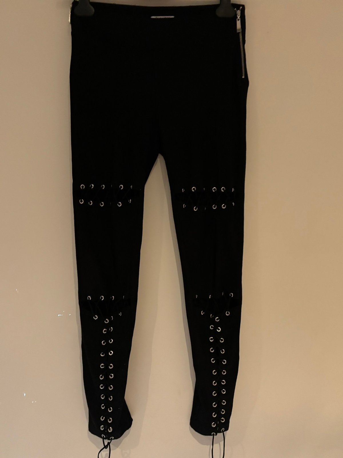 Runaway legging broek met veters xs, Legging, Maat 36/38 (S), Zwart, Ophalen of Verzenden