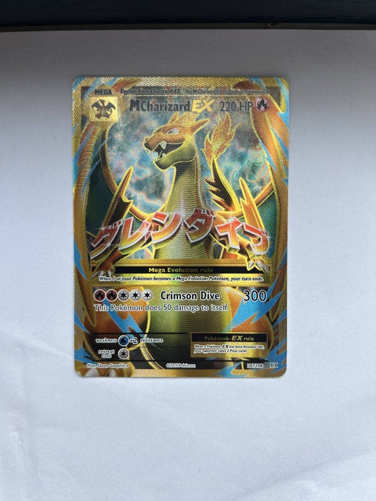M Charizard EX Pokémon Kaart - Full Art Foil, Ophalen of Verzenden, Nieuw, Losse kaart, Foil