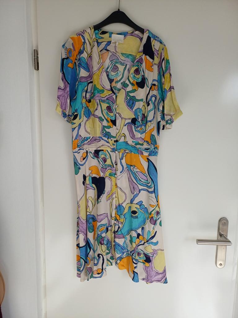 Vintage print Zomerjurk Numph mt 38, Ophalen of Verzenden, Zo goed als nieuw, Maat 38/40 (M), Knielengte