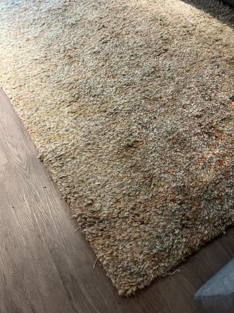 Hoogpolig wollen vloerkleed Brinker Carpets Salsa 200x300cm, Ophalen, Gebruikt, Beige, 200 cm of meer