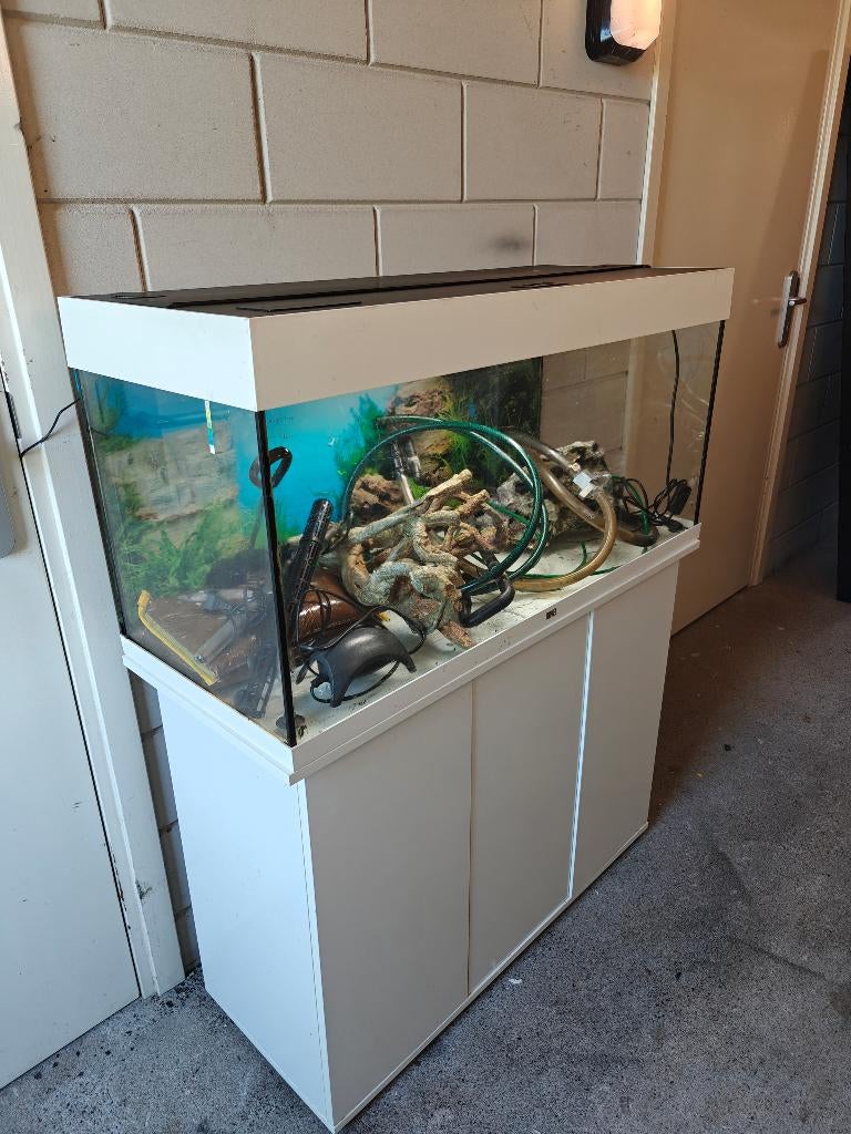 Aquarium Juwel Rio 180 met onderkast, Ophalen, Inclusief deksel, Zo goed als nieuw, Leeg aquarium