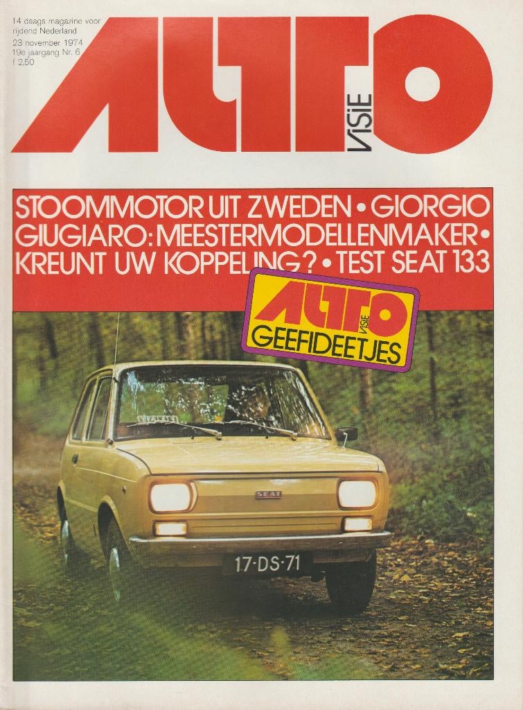 Fiat 133 ( Seat 133 ) test in Autovisie 1974, Gelezen, Ophalen of Verzenden, Overige merken, Autovisie