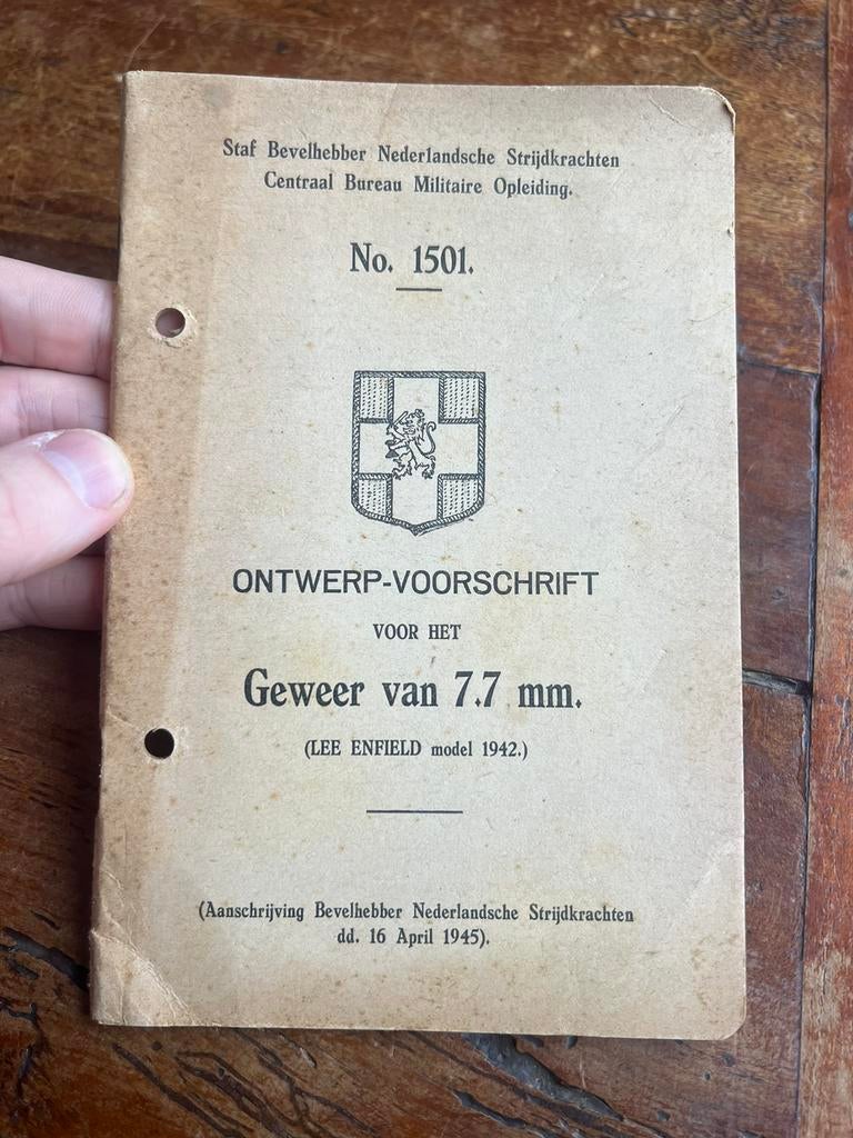 Nederlands NBS Instructie voorschrift verzet Lee Enfield, Verzenden, Nederland, Boek of Tijdschrift