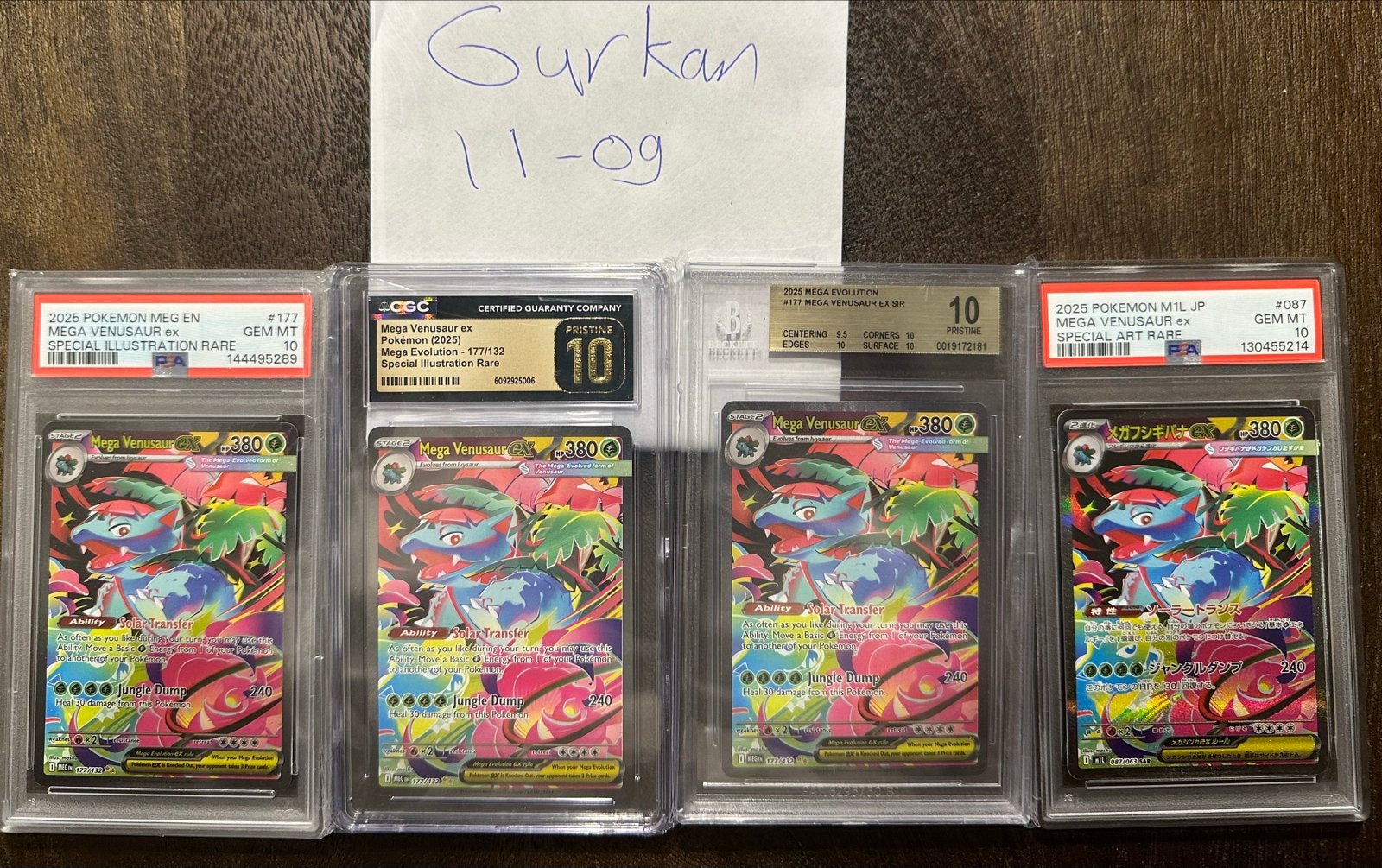 4x Mega Venusaur ex Pokémon kaarten - PSA/CGC 10, Ophalen of Verzenden, Nieuw, Meerdere kaarten