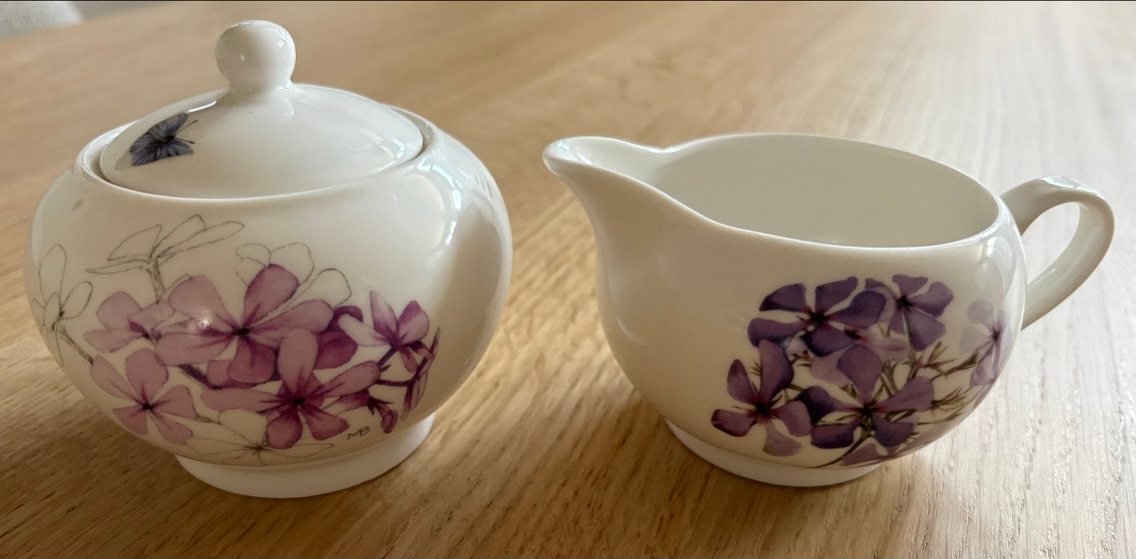 Marjolein Bastin Melk- en Suikerpotje, Huis en Inrichting, Ophalen, Overige merken, Zo goed als nieuw, Porselein