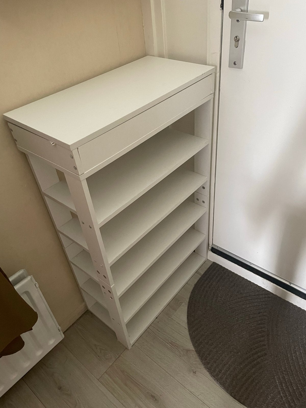 Witte schoenenkast met 6 planken, Ophalen, Gebruikt