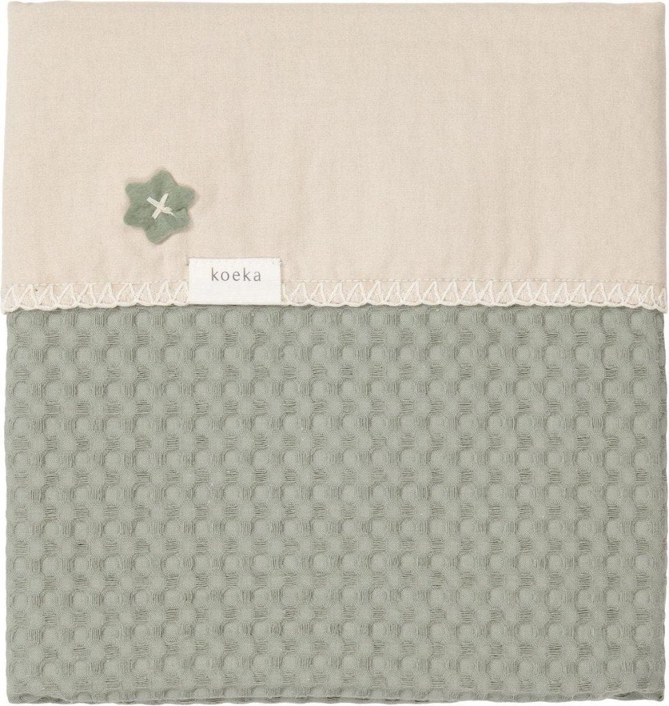 Koeka Baby dekentje ledikant wafel flanel Antwerp - groen, Kinderen en Baby's, Dekens, Slaapzakjes en Inbakerproducten, Groen