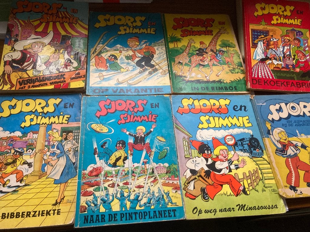 T.K. nog 6 stripboeken van Sjors & Sjimmie zie actuele lijst, Meerdere stripboeken, Ophalen of Verzenden, Gelezen