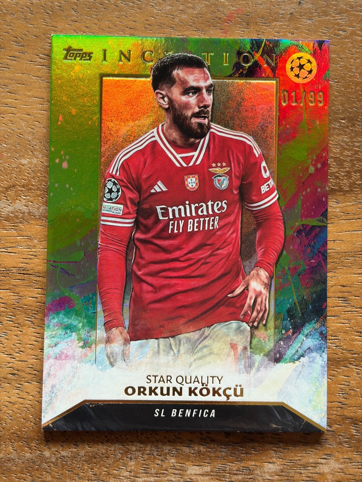 Orkun Kökçü Topps Inception SL Benfica 01/99, Ophalen of Verzenden, Zo goed als nieuw, Buitenlandse clubs, Spelerskaart