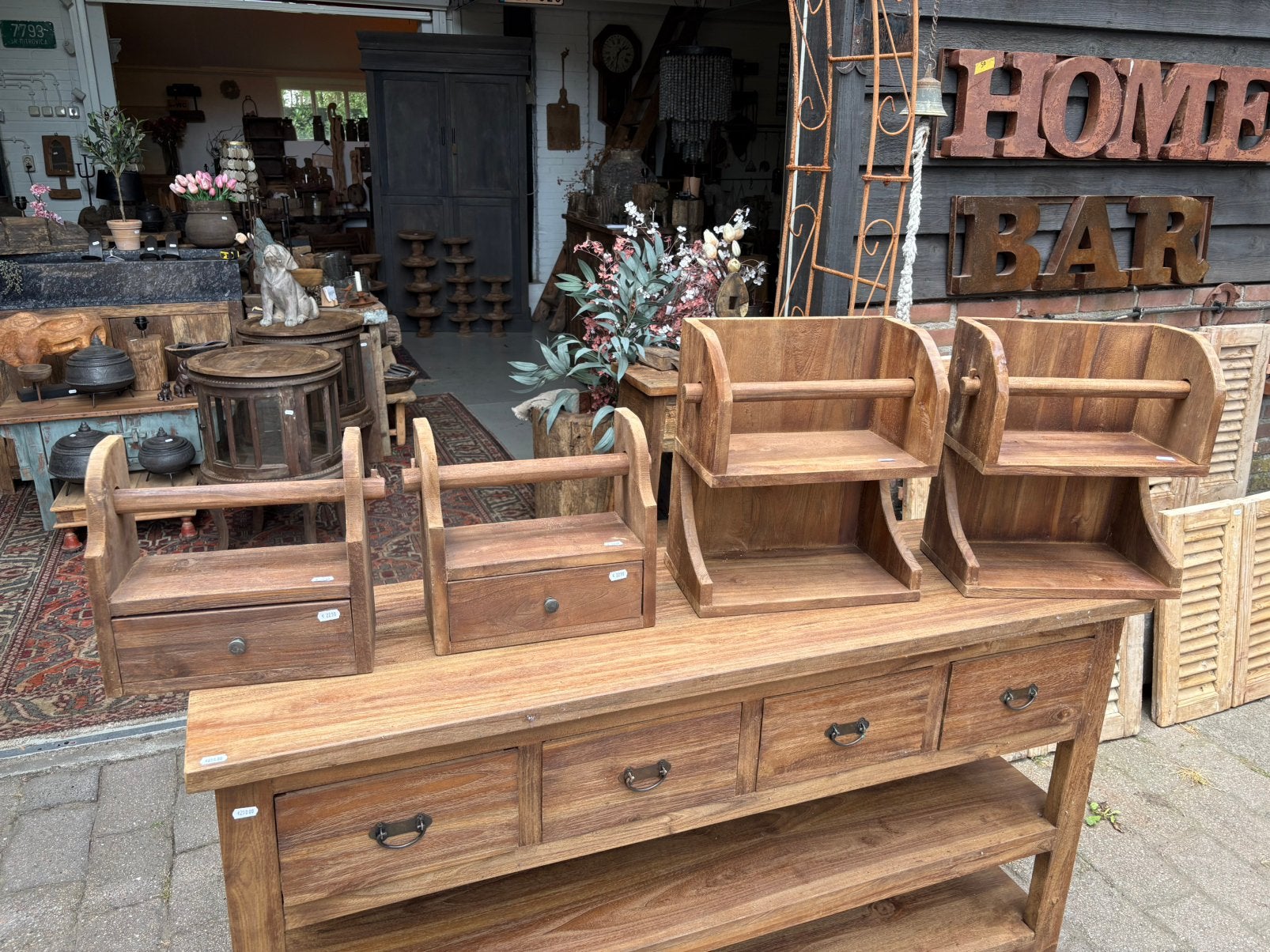 Gruttersbak met keukenrol houder, Hout, Nieuw, Ophalen of Verzenden, Nvt