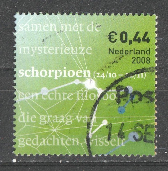 nvph 2588 sterrebeelden 2008 schorpioen, Verzenden, Na 1940, Gestempeld