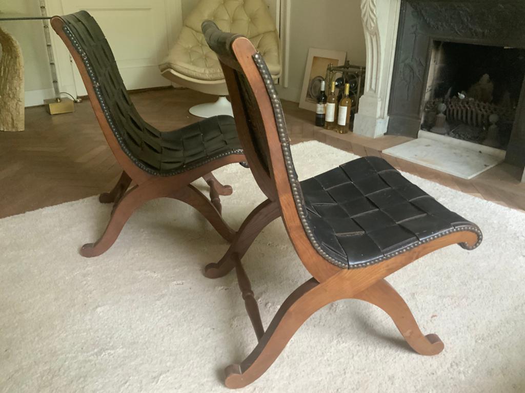 Paar slipper chairs van pierrr Lottier voor Valmazan, Ophalen of Verzenden
