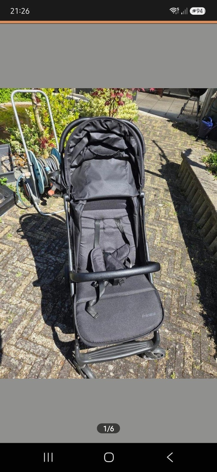 Prenatal kinderwagen, zwart, compact en lichtgewicht, Ophalen