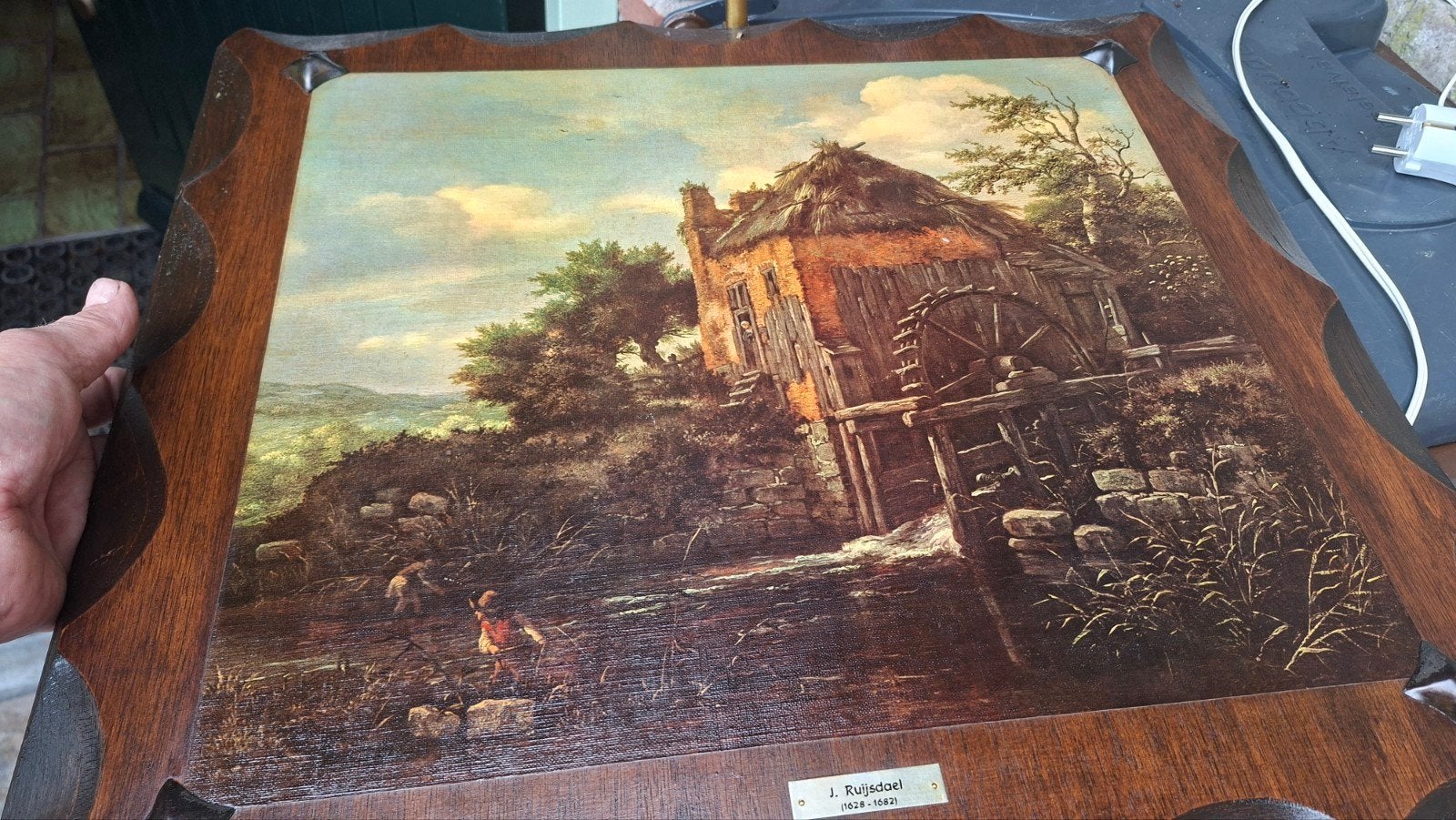 schilderij doek op houten paneel. J. Ruijsdael, Ophalen