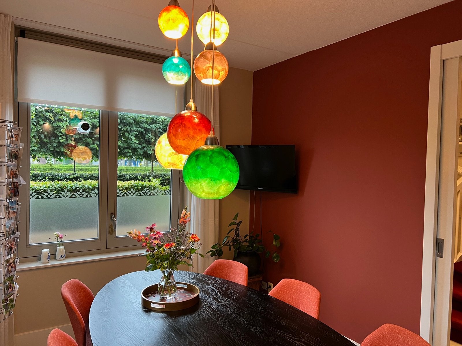 OchreandRed Hanglampen - Set van 6 gekleurde bollen, Ophalen, Zo goed als nieuw, Natuurlijk materiaal