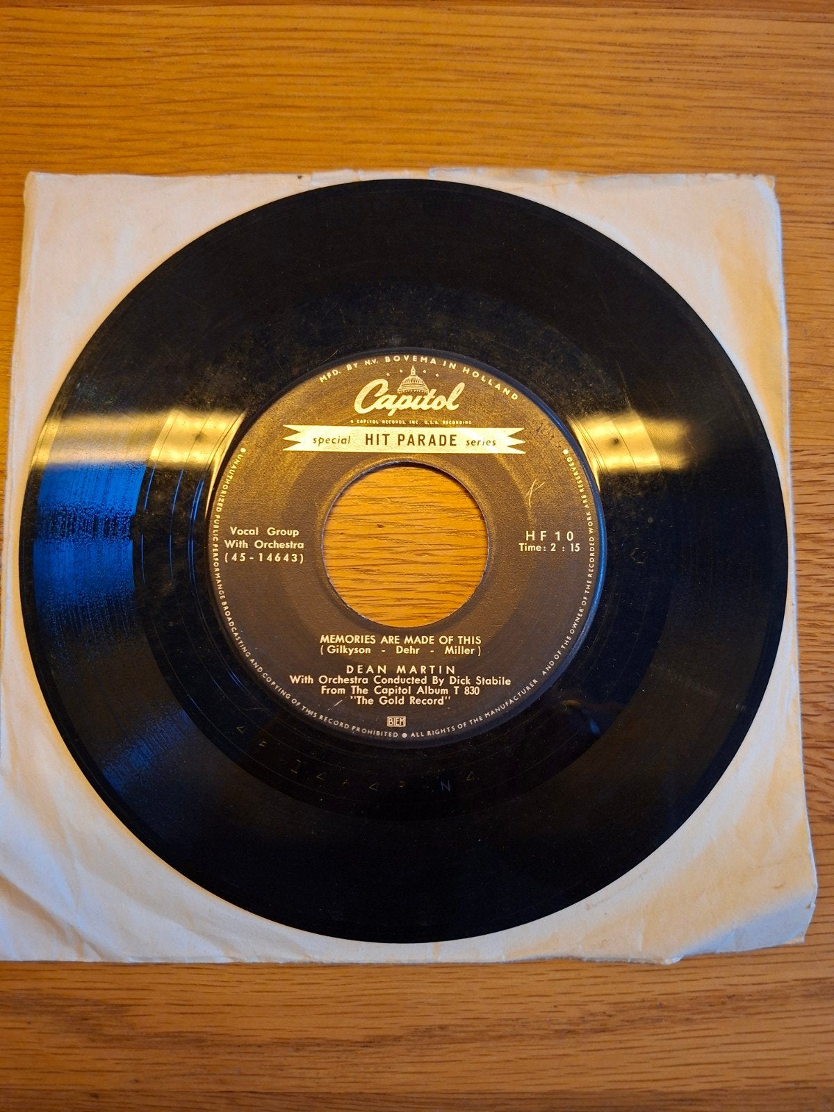 Dean Martin - Memories Are Made Of This (Capitol HF10), Gebruikt, 7 inch, Ophalen of Verzenden, Pop