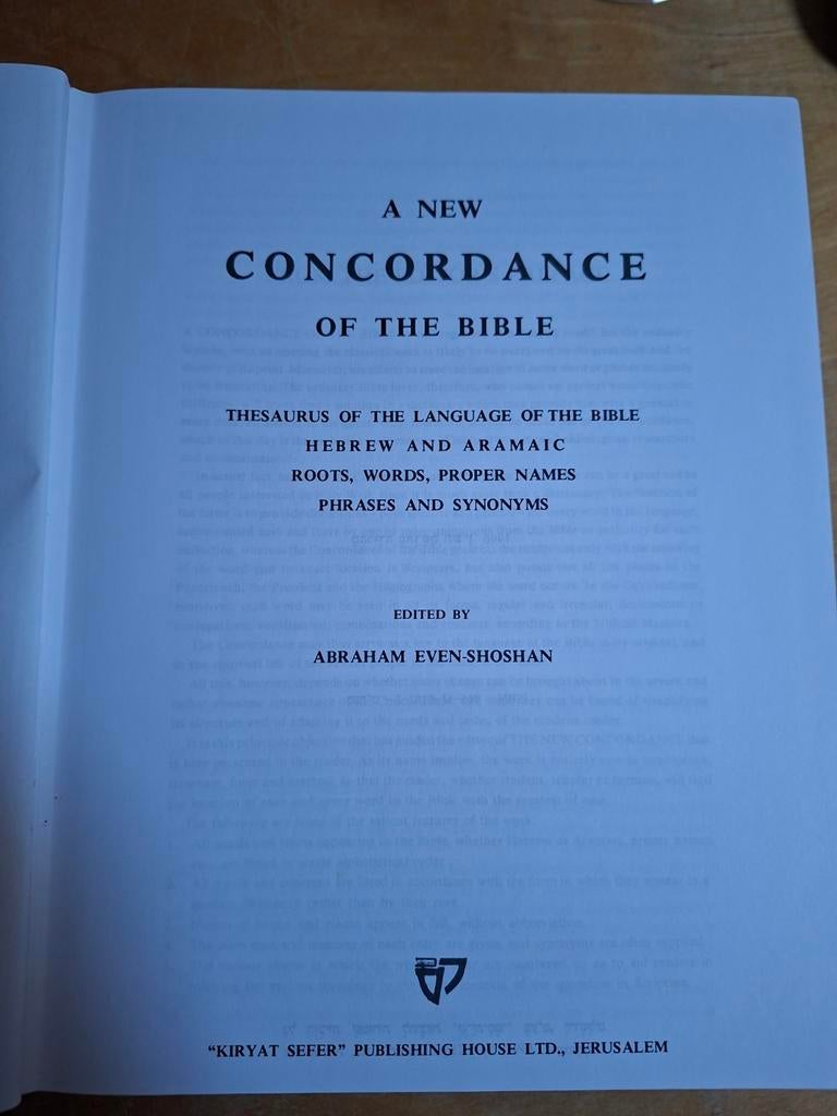 A new Concordance of the Bible Even-Shoshan, Boeken, Ophalen of Verzenden, Gelezen, Jodendom