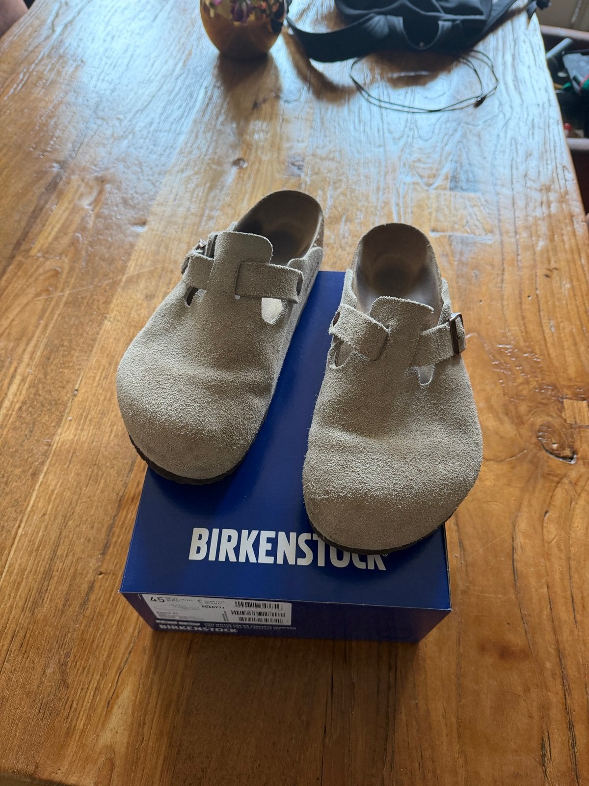 Birkenstock Boston Clogs - Zo goed als nieuw, Ophalen of Verzenden, Zo goed als nieuw, Beige, Instappers