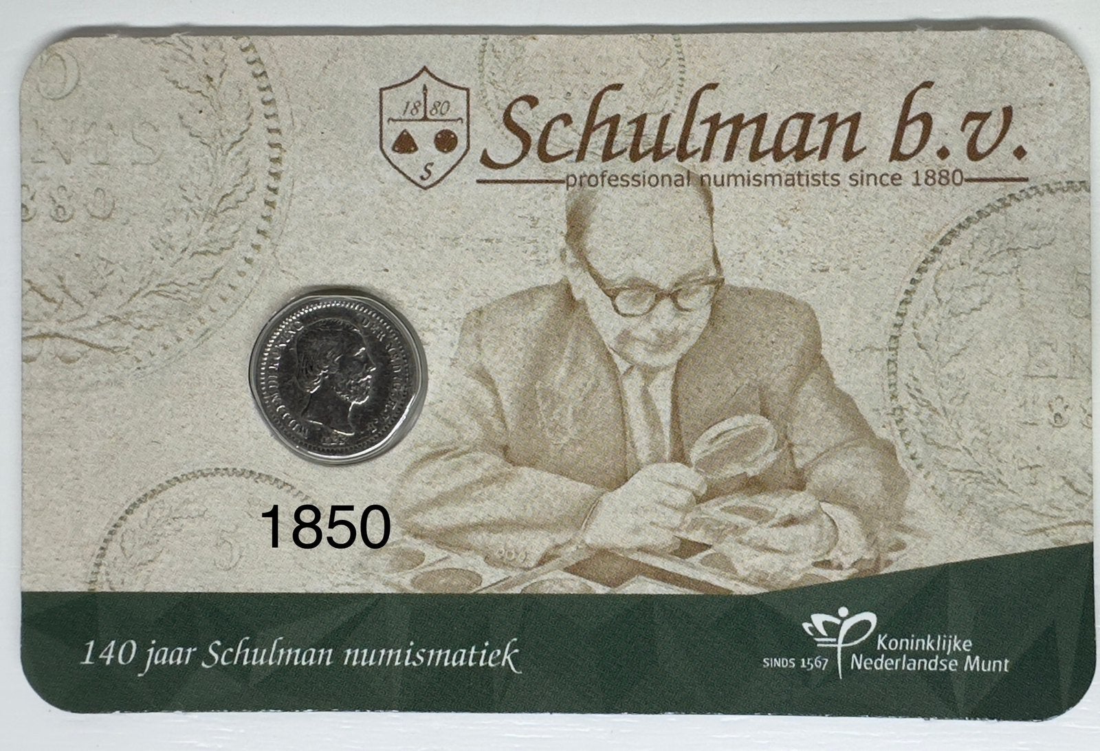 Schulman 1850 Coincard, Ophalen of Verzenden, Koning Willem III