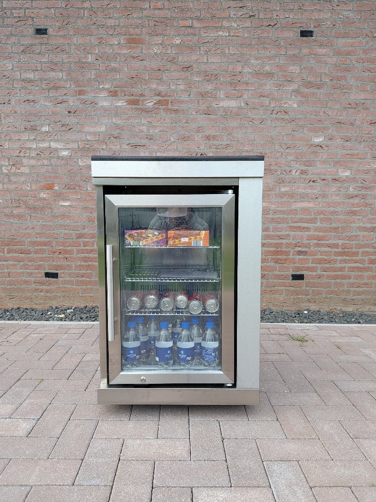 Buitenkeuken module met koelkast – RVS304 – zwart marm. blad, Tuin en Terras, Ophalen, Nieuw, Red Dragon, Vrijstaand