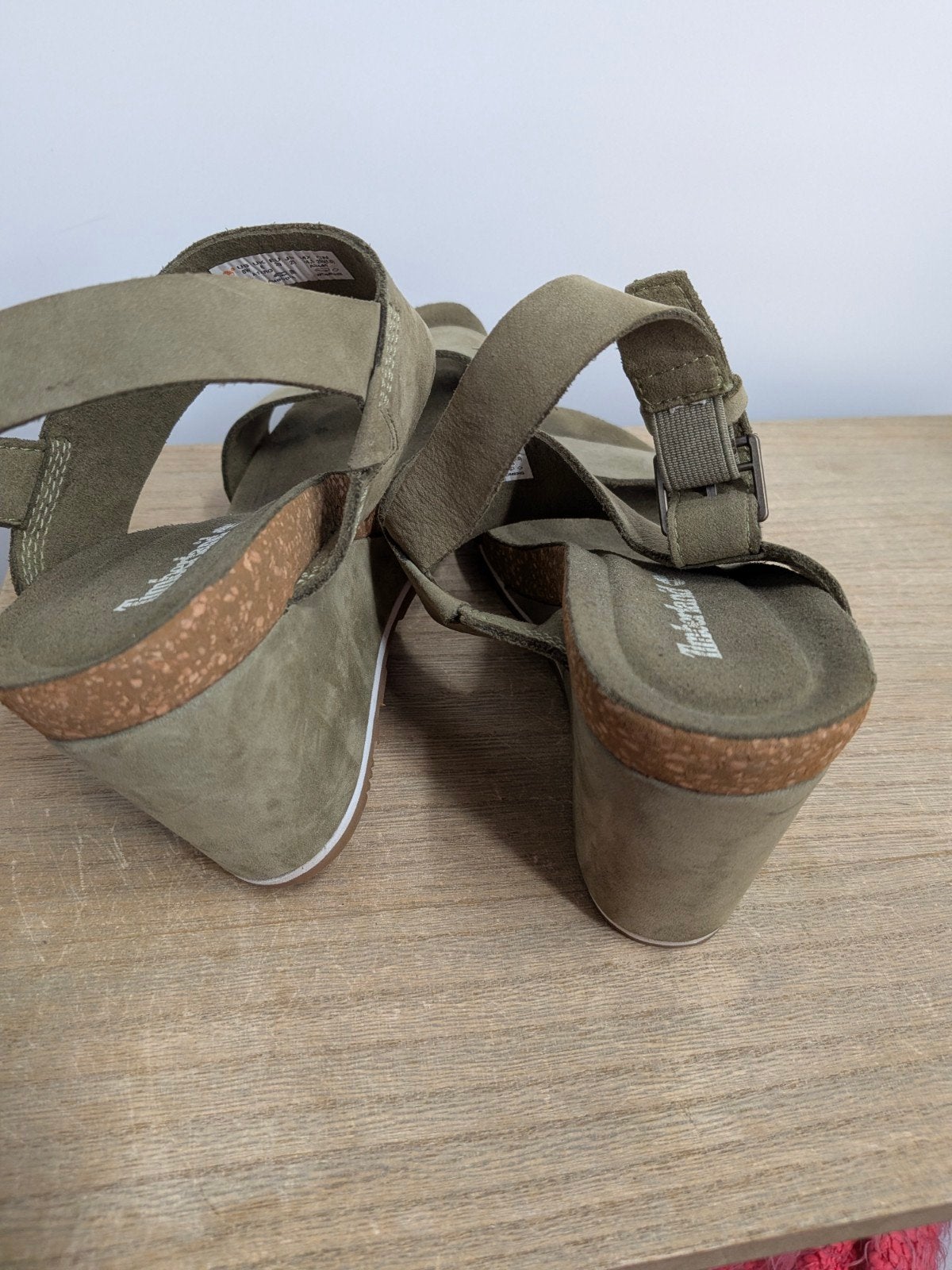 Timberland sleehak sandalen maat 39 donkergroen, Timberland, Zo goed als nieuw, Timberland, Groen