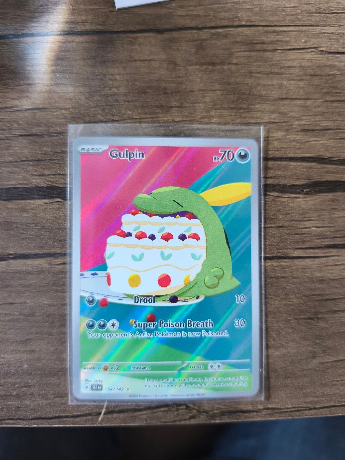Pokémon Kaart Gulpin 154/142 (Foil), Ophalen of Verzenden, Zo goed als nieuw, Losse kaart, Foil