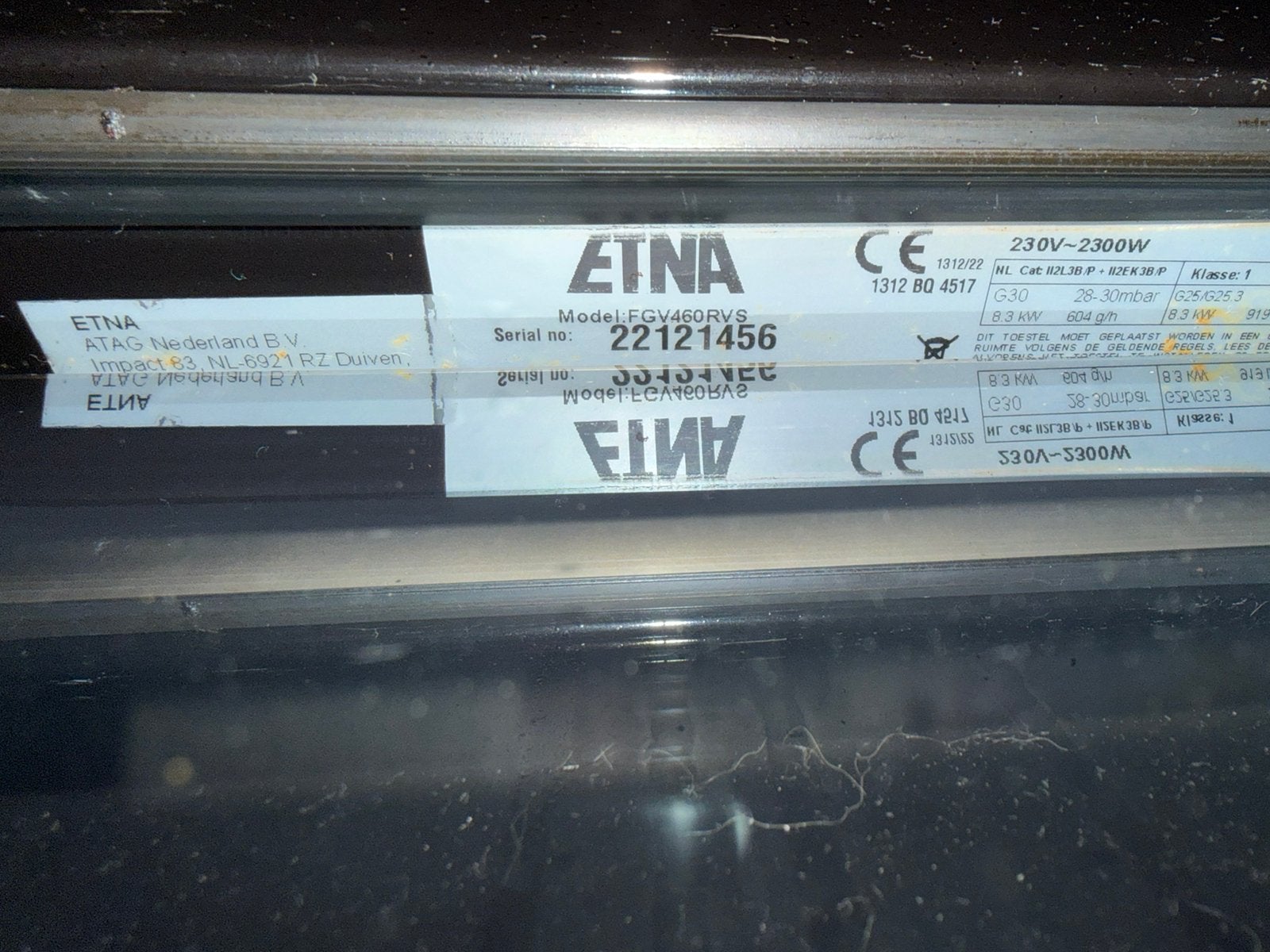 Gasfornuis met oven, Ophalen, Gebruikt, 4 kookzones, Energieklasse A of zuiniger