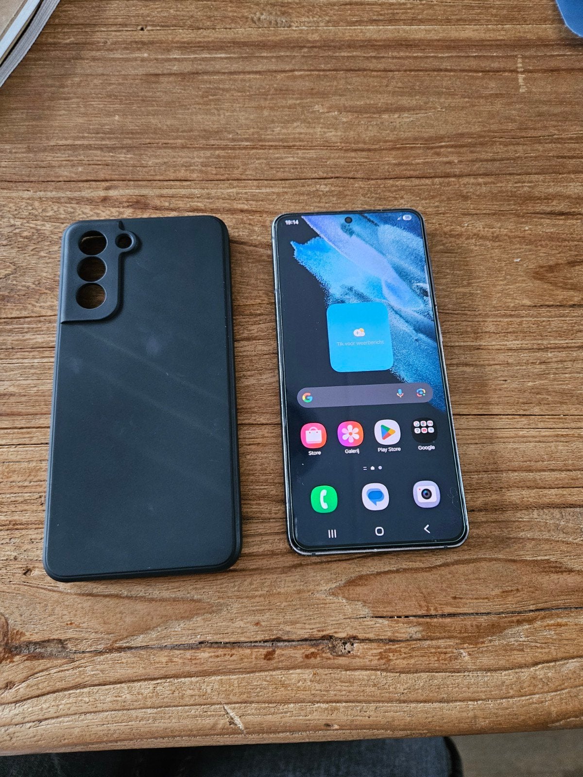 Samsung Galaxy S21 128GB Zwart met hoesje, Gebruikt, Zwart, Touchscreen, Ophalen of Verzenden
