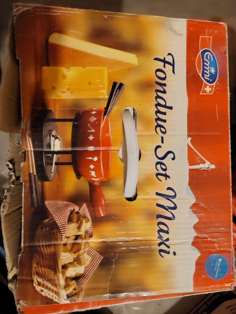 Emmi Fondue-Set Maxi - compleet, Witgoed en Apparatuur, Fonduesets, Zo goed als nieuw, Fondueset, Brander, Ophalen